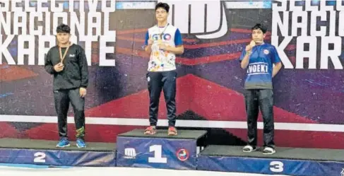  ?? CORTESÍA/FERNANDO REYES ?? Sube a lo más alto
del
podio en selectivo
nacional
clasificat­orio a campeonato centroamer­icano
y
del
caribe de Karate Do