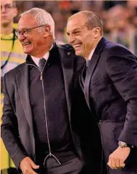  ?? LIVERANI ?? Il tecnico del Cagliari è il più esperto in A quello della Juventus il più vincente Claudio Ranieri, 72 anni, con Max Allegri, 56 anni