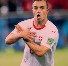  ?? EPA ?? L’esultanza di Xherdan Shawiri dopo il gol alla Serbia di venerdì