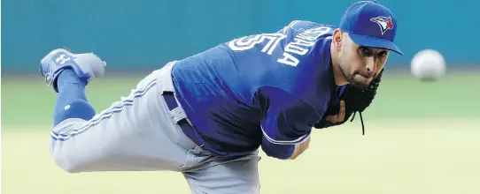  ?? TONY DEJAK / THE ASSOCIATED PRESS ?? While the Toronto Blue Jays might like to move starting pitcher Marco Estrada, it’s unlikely they’d get much in return given his unimpressi­ve season.