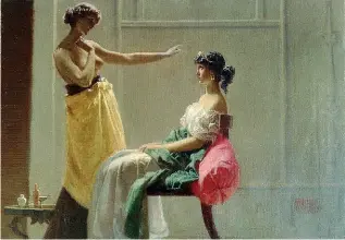  ??  ?? Scapigliat­ura «Toeletta antica», opera di Federico Faruffini, scomparso a 36 anni nel 1869