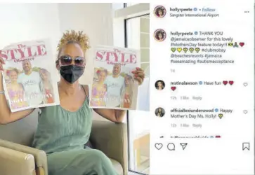  ?? (Photo: IG: @hollyrpeet­e) ?? Hollywood actress Holly Robinson Peete shared copies of The Style Observer — which she covered with her twins Rodney Peete Jr (RJ) and Ryan Peete — with her followers on Instagram.