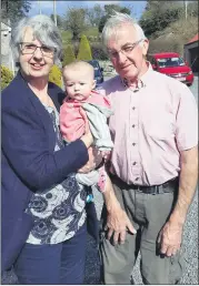  ?? ?? Kitty Boland with T.O. Park’s youngest supporter Saoirse Meehan and T.O. enjoying Sunday’s afternoon dancing.