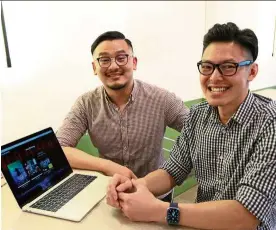  ?? — LOW BOON TAT/THE Star ?? (Right) Cloud Theatres founders Yap (left) and Lee developed the online platform to help theatre practition­ers through the pandemic.