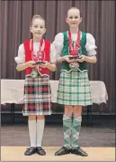  ?? SUBMITTED ?? Olivia Wilson and Alyssa Ells were the high aggregate trophy winners in the Debbie Robson Memorial in the Beginner 8 & 9 and Novice 10 & 11 age groups, respective­ly.