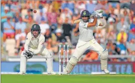  ?? GETTY IMAGES ?? Cheteshwar Pujara on way to his first Test century in England, at The Ageas Bowl in August, 2018.