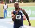  ?? Nhlapo Picture: Veli ?? Akani Simbine in action at the SA championsh­ips in Pretoria.