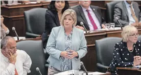  ?? TORONTO STAR FILE PHOTO ?? NDP Leader Andrea Horwath during question period at Queen's Park on Sept. 19. The Speaker will investigat­e whether she assaulted local Tory MPP Donna Skelly.