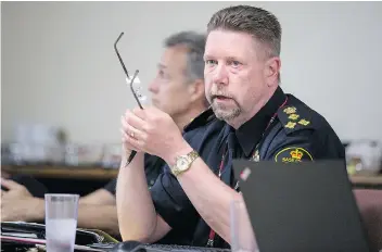  ?? LIAM RICHARDS/FILES ?? Saskatoon police Chief Troy Cooper says contact interviews are a key part of community policing. “However, there must be a balance in utilizing policing techniques and maintainin­g public confidence.”