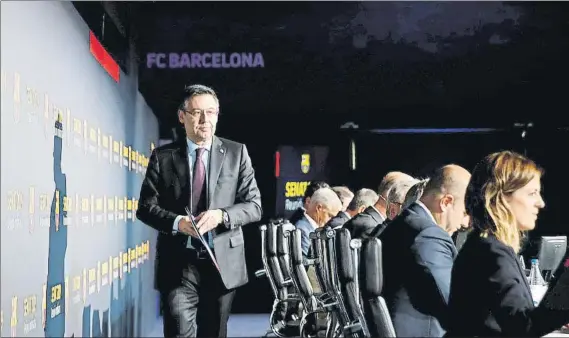  ?? FOTO: PEP MORATA ?? Josep Maria Bartomeu presidió una junta directiva que se desarrolló de forma telemática
El club tomó medidas que ayudarán, pero que no serán una solución a la crisis