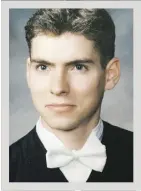  ??  ?? Joshua Stebbins’ 1993 U of A grad photo captured a good-looking and brilliant young man about to embark on a mechanical engineerin­g career, but schizophre­nia would make life difficult for him.