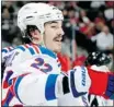  ?? Richard Wolowicz, Getty Images ?? Rangers’ Brian Boyle celebrates his third-period goal Monday.