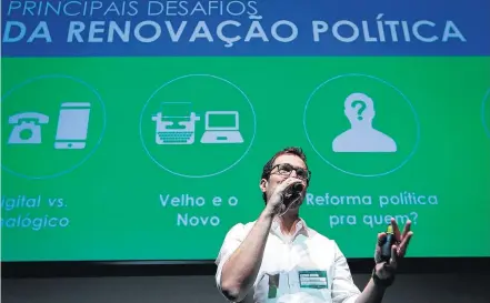  ?? FELIPE RAU/ESTADÃO ?? Renovação. Eduardo Mufarej defendeu o surgimento de novas lideranças durante o lançamento do grupo, em outubro