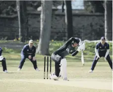  ??  ?? Hetton Lyons batsman Ben McKinney scored 36 at Whitburn.