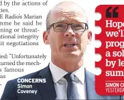  ??  ?? CONCERNS Simon Coveney