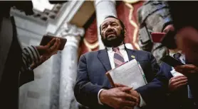  ?? Erin Schaff / New York Times ?? The House shot down Houston Rep. Al Green’s third attempt to impeach President Donald Trump for statements condemned as racist this week.