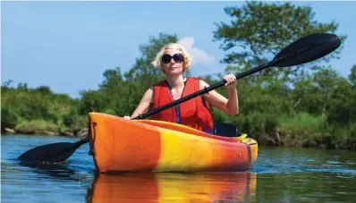  ?? Women can stay safe while having fun on the water by making sure to wear a life jacket that fits properly. ??