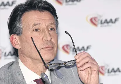  ??  ?? Sebastien Coe attends the IAAF Council meeting press conference held at the Fairmont Hotel in Monaco.