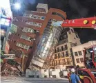  ?? CNA/AFP VIA GETTY IMAGES ?? The larger an earthquake’s magnitude, the stronger it is. The deadly quake in Taiwan on Wednesday, above, was a 7.4. Friday’s temblor in New Jersey was a 4.8.