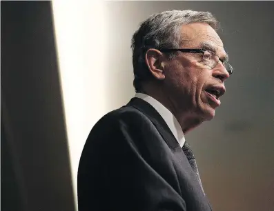  ?? DARREN CALABRESE/ THE CANADIAN PRESS ?? Finance Minister Joe Oliver announced plans for a balanced- budget law in a speech to the Economic Club of Canada in Toronto on Wednesday,