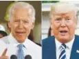  ?? The Associated Press ?? Former Vice President Joe Biden, left, and President Donald Trump.