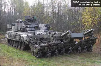  ??  ?? TMT-S mine-clearing device
on the BMP-3 chassis