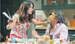  ??  ?? LABOUR OF LOVE: In the 2017 comedy ‘How to be a Latin Lover’, Salma Hayek and Eugenio Derbez compare notes.
