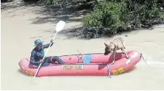  ?? ?? DYNAMIC DUO: On January 4, Sergeant Songezile Katikati and his dog, Ogi, search for the body of a man who drowned in a dam near Mthatha nearly two weeks earlier.