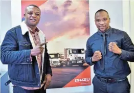  ?? /SUPPLIED ?? WBC Champ Ilunga Makabu left and Gauteng Champ Lebo Mashitoa.