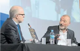  ?? MARTIN BONETTO ?? Feria del Libro 2017. Compartier­on el lanzamient­o de “Falcó”.