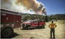  ?? ?? Gusty winds were expected on Friday for fire crews battling blazes across Texas, Colorado and New Mexico before cooler weather arrives at the weekend. Photograph: Jim Weber/AP