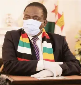  ??  ?? President Mnangagwa addresses the nation on Covid-19 lockdown regulation­s at State House in Harare yesterday