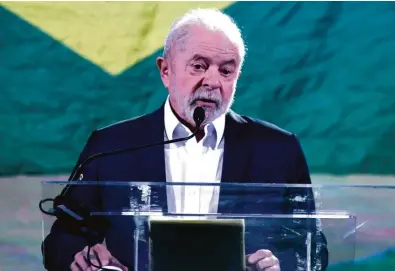  ?? André Freitas/Brazil Fotopress/Folhapress ?? O ex-presidente Lula evitou temas controvers­os e as falas improvisad­as da última semana, marcadas por declaraçõe­s desastrada­s
