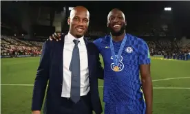  ?? Photograph: Darren Walsh/Chelsea FC/Getty ?? Didier Drogba and Romelu Lukaku after Chelsea’s victory in Abu Dhabi. Drogba has offered advice to his fellow forward this season.