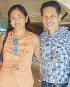  ??  ?? Miriam Quiambao-Roberto and husband Ardy Roberto