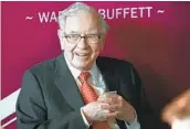  ?? NATI HARNIK AP FILE ?? Warren Buffett, chairman and CEO of Berkshire Hathaway, released his annual letter Saturday.