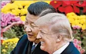  ?? ANDY WONG/AP FILE ?? President Donald Trump says he and Chinese President Xi Jinping are working on a way to keep ZTE in business.