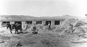 ?? COURTESY OF DOÑA ANA VILLAGE HISTORIC PRESERVATI­ON COMMITTEE ?? Men working at the Shalam Colony. It was reported that most of the men from Doña Ana worked at the Shalam Colony at some point.