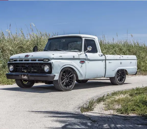  ??  ?? The mean stance is only overtaken by the menacing black stack peeking through the hood—it lets you know this Ford means business.