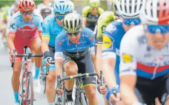  ?? AFP ?? Entres los ocho ciclistas colombiano­s del Giro de Italia 2018, Esteban Chaves era el favorito al podio.