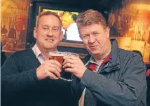  ?? Photo: MYTCHALL BRANSGROVE/FAIRFAXNZ ?? Last chance saloon: Labour Party Rangitata candidate Steve Gibson toasts party leader David Cunliffe during Cunliffe’s visit to Timaru in July.