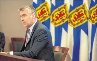  ??  ?? Premier Stephen Mcneil said Friday that Americans entering Nova Scotia would be required to provide personal identifica­tion, an address for where they’re residing in the province and their phone number.