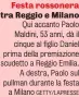  ?? GETTY/LAPRESSE ?? Festa rossonera tra Reggio e Milano Qui accanto Paolo Maldini, 53 anni, dà il cinque al figlio Daniel prima della premiazion­e scudetto a Reggio Emilia. A destra, Paolo sul pullman durante la festa a Milano