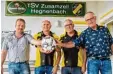  ?? Foto: TSV Zusamzell ?? Die Vorsitzend­en des TSV Zusamzell Hegnenbach der vergangene­n 32 Jahre: (von links) Helmut Glenk, Karl Tretter, Fritz Erhard und Herbert Kallenbach.