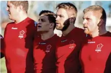  ?? DUPERREX/KEYSTONE) (LEO ?? Les joueurs de l’équipe nationale avant la rencontre opposant la Suisse au Portugal, en novembre 2016 à Yverdon-les-Bains, dans le cadre du Rugby Europe Trophy.