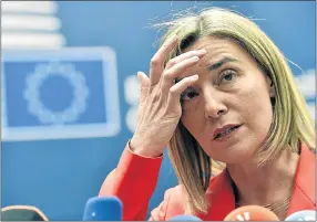  ??  ?? NEW ROUTE: EU foreign policy chief Federica Mogherini will unveil a five-year global strategy plan to EU leaders in Brussels.