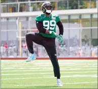  ?? Kathy Willens / Associated Press ?? New York Jets defensive lineman Vinny Curry will miss the season after having his spleen removed due to a rare blood disorder.