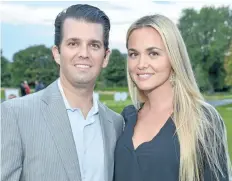  ?? GETTY IMAGES FILES ?? Donald Trump Jr. and Vanessa Trump are seen on Sept. 21, 2017. Vanessa Trump was taken to hospital on Monday after opening a letter containing a white powder, which was later found not to be dangerous.