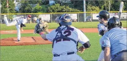  ?? CHRISTIAN ROACH/CAPE BRETON POST ?? Sydney Sooners pitcher Sheldon MacDonald of Judique delivers during a game against the Dartmouth Moosehead Dry on July 14 at Susan McEachern Memorial Ball Park in Sydney. The 40-year-old made a return to the league last summer.