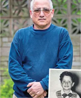  ??  ?? Reality check: Tony Levy and, inset, as he was as a boy